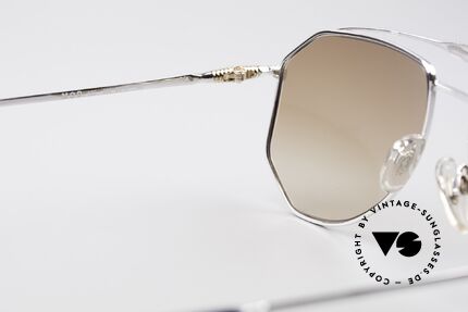 Zollitsch Cadre 120 Large 80's Aviator Shades, silver frame with light (fawn) brown gradient sun lenses, Made for Men