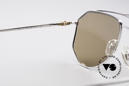 Zollitsch Cadre 120 Large Aviator Sunglasses, silver frame with brown sun lenses (100% UV protection), Made for Men