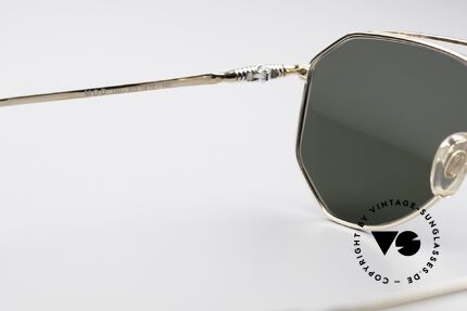 Zollitsch Cadre 120 Medium 80's Aviator Glasses, golden frame with dark green lenses (100% UV protection), Made for Men