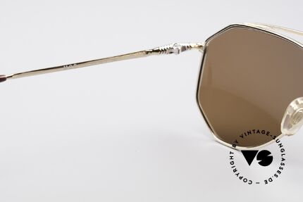 Zollitsch Cadre 120 Medium 80's Sunglasses, golden frame with dark brown lenses (100% UV protection), Made for Men