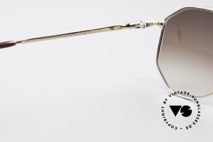 Zollitsch Cadre 120 Medium 80's Vintage Shades, golden frame with brown-gradient sun lenses (100% UV), Made for Men