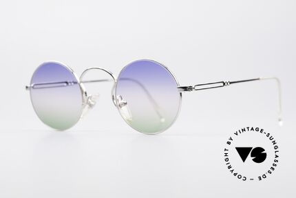 Jean Paul Gaultier 55-0172 Round Designer Sunglasses, high-class shiny frame finish (silver chrome-plated), Made for Men and Women