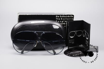 Porsche 5623 Rare 80's Aviator Sunglasses, with very rare interchangeable lenses in blue-gradient, Made for Men and Women