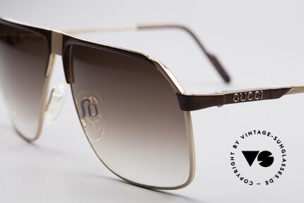 Gucci 1200 Men's Luxury Sunglasses, unworn with brown-gradient sun lenses; 100% UV, Made for Men