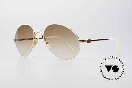 Bugatti 64740 Extraordinary 80's Shades, gold-white colored frame & noble gradient lenses, Made for Men and Women