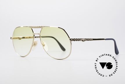 Bugatti EB502 - M Vintage Aviator Sunglasses, light tinted yellow-gradient lenses: also wearable at night, Made for Men