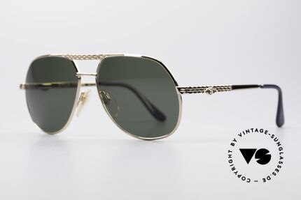 Bugatti EB502 - S Vintage Luxury Sunglasses, spring hinges & green sun lenses for 100% UV protection, Made for Men and Women