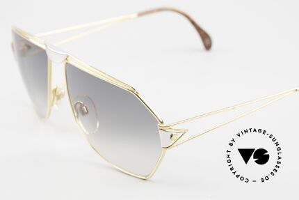 St. Moritz 403 80's Jupiter Sunglasses, precious materials (gold-plated and "root wood" decor), Made for Men