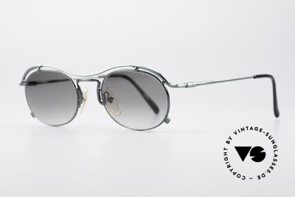 Jean Paul Gaultier 55-2170 Vintage 90's Sunglasses, "smoke green" finish and green-gradient sun lenses, Made for Men and Women Jean Paul Gaultier 55-2170 Vintage 90's Sunglasses, "smoke green" finish and green-gradient sun lenses, Made for Men and Women