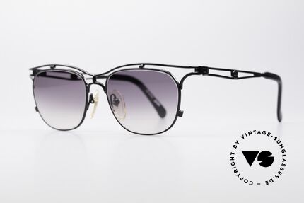 Jean Paul Gaultier 55-2178 No Retro JPG Vintage Frame, black metallic finish and gray-gradient sun lenses, Made for Men and Women