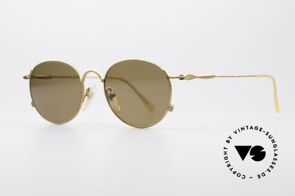 Jean Paul Gaultier 55-2172 Vintage Round JPG Sunglasses, matt gold JPG frame in high-end quality; vertu, Made for Men and Women