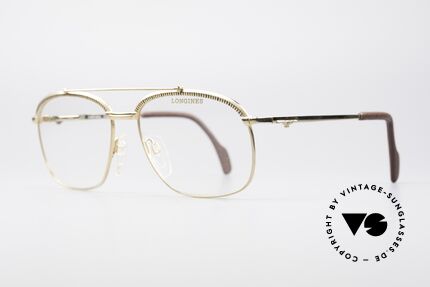 Longines 0172 80's Luxury Eyeglasses, spring hinges and temple ends are covered with leather, Made for Men