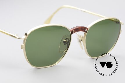 Jean Paul Gaultier 55-1271 Gold Plated JPG Sunglasses, a classic design with grass green sun lenses, Made for Men and Women