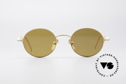 Jean Paul Gaultier 55-6109 Gold Plated Polarized Shades, GP: GOLD PLATED metal frame in small size 46-19, Made for Men and Women