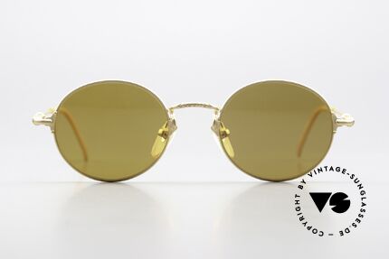 Jean Paul Gaultier 55-6109 Matte Gold And Polarized, small round vintage shades by Jean Paul GAULTIER, Made for Men and Women