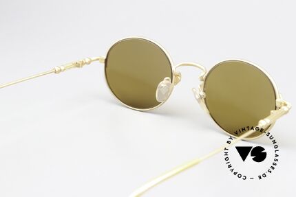 Jean Paul Gaultier 55-6109 Matte Gold And Polarized, NO RETRO glasses; but a rare ORIGINAL from 1997, Made for Men and Women