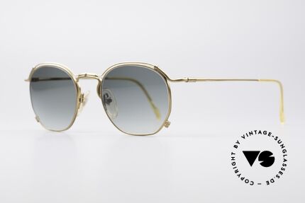 Jean Paul Gaultier 55-2171 90's Vintage Designer Shades, matt gold frame finish & green-gradient sun lenses, Made for Men and Women