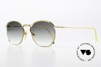 Jean Paul Gaultier 55-2171 90's Vintage Designer Shades, matt gold frame finish & green-gradient sun lenses, Made for Men and Women