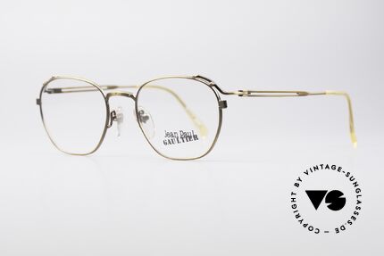 Jean Paul Gaultier 55-3173 90's Designer Eyeglasses, great metalwork: "antique / smoke gold" finish, Made for Men and Women