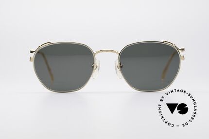 Jean Paul Gaultier 55-3173 90's Gold-Plated Sunglasses, precious metal frame with many fancy details, Made for Men and Women