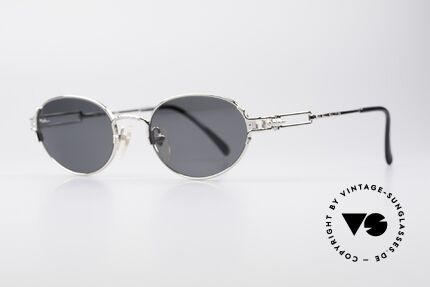 Jean Paul Gaultier 55-5108 Polarized Oval Sunglasses, sophisticated details (hinge like a gear-wheel), Made for Men and Women
