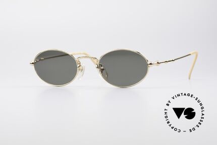 Jean Paul Gaultier 55-7106 Gold Plated Oval Sunglasses, rare oval JEAN PAUL GAULTIER vintage sunglasses, Made for Men and Women