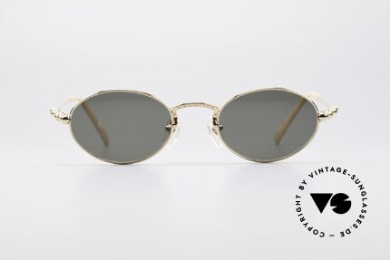 Jean Paul Gaultier 55-7106 Gold Plated Oval Sunglasses, top-notch quality, made in Japan, 22kt gold-plated, Made for Men and Women