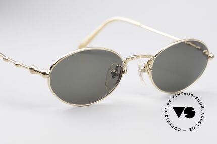 Jean Paul Gaultier 55-7106 Gold Plated Oval Sunglasses, NO retro glasses, but a precious original from 1997, Made for Men and Women
