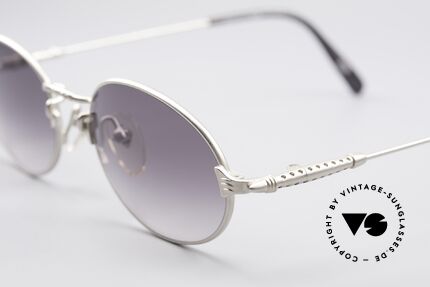Jean Paul Gaultier 55-6108 Oval Vintage Sunglasses, high-end frame with gray-gradient sun lenses; 100% UV, Made for Men and Women