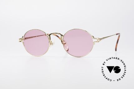 Jean Paul Gaultier 55-3171 Round 90's Frame Gold Plated, pink round Jean Paul GAULTIER vintage sunglasses, Made for Men and Women Jean Paul Gaultier 55-3171 Round 90's Frame Gold Plated, pink round Jean Paul GAULTIER vintage sunglasses, Made for Men and Women