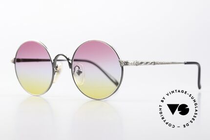 Jean Paul Gaultier 55-9671 Round Designer Sunglasses, 'smoke silver' finish and tricolored sun lenses, Made for Men and Women