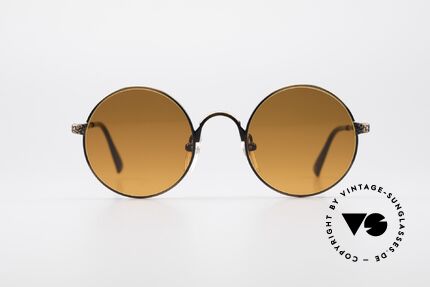 Jean Paul Gaultier 55-9671 Round 90's JPG Sunglasses, high-end metal frame with costly engravings, Made for Men and Women