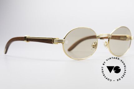 Cartier Giverny Oval Wood Sunglasses, oval gold-plated frame, pure luxury lifestyle, VERTU, Made for Men and Women