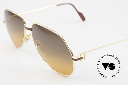 Cartier Vendome Laque - L Luxury 80's Aviator Sunglasses, with extremely RARE customized sun lenses (100% UV), Made for Men and Women