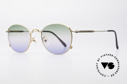 Jean Paul Gaultier 55-0171 90's Panto Sunglasses, matt gold finish with triple-gradient lenses; unique, Made for Men and Women