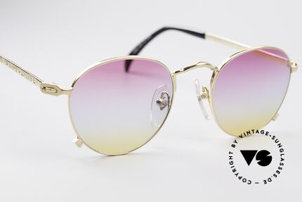 Jean Paul Gaultier 55-1178 Gold Plated Panto Sunglasses, NO RETRO fashion; a 20 years old unique Original, Made for Men and Women