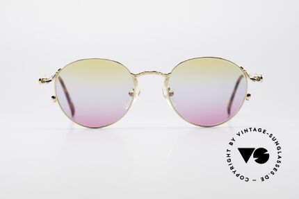 Jean Paul Gaultier 55-4177 Gold Plated Panto Sunglasses, gold plated frame with 'J.P.G' logo on the bridge, Made for Men and Women