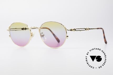 Jean Paul Gaultier 55-4177 Gold Plated Panto Sunglasses, classic 'panto style' & tricolored-gradient lenses, Made for Men and Women