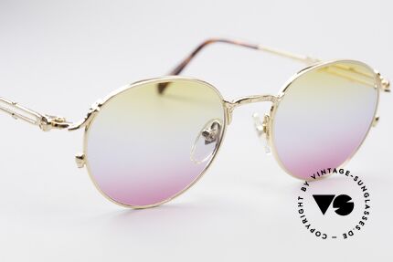 Jean Paul Gaultier 55-4177 Gold Plated Panto Sunglasses, NO RETRO fashion; a 20 years old unique Original, Made for Men and Women