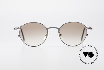 Jean Paul Gaultier 55-4177 Designer Panto Sunglasses, antique metal frame with 'J.P.G' logo on the bridge, Made for Men and Women