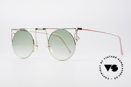 Casanova MTC 8 Artful Vintage Sunglasses, fancy details (clef on left side & gem on right side), Made for Women