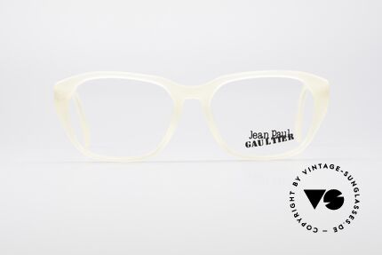 Jean Paul Gaultier 55-1071 Translucent Vintage Frame, frame looks translucent / milky .. a true eye-catcher!, Made for Men and Women