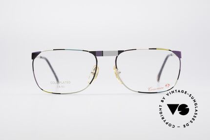 Casanova MC3 24KT Gold Plated Glasses, stylish, square-cut model - with striking pattern, Made for Men and Women