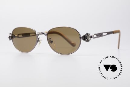 Jean Paul Gaultier 56-8102 Oval Steampunk Sunglasses, frame with some mechanical components / details, Made for Men and Women
