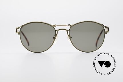 Jean Paul Gaultier 56-5107 Steampunk Panto Sunglasses, great, mechanical frame design (industrial style), Made for Men and Women