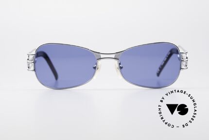 Jean Paul Gaultier 58-5107 Vintage No Retro Sunglasses, metal frame with superior matted silver coating, Made for Men and Women