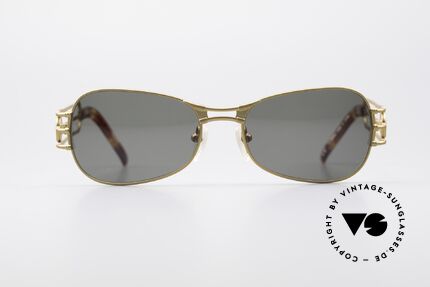 Jean Paul Gaultier 58-5107 No Retro 90's Sunglasses, metal frame with superior matted gold coating, Made for Men and Women