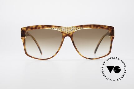 Zagato 5024 Ladies XXL 70's Sunglasses, great composition of rhinestones on front; just shiny, Made for Women