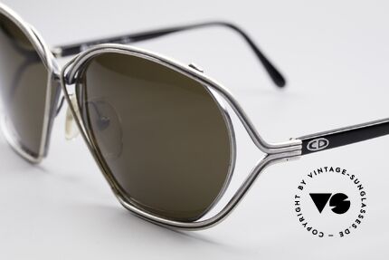 Christian Dior 2499 1980's Ladies Sunglasses, 'antique silver' finish & big gray sun lenses, 100% UV, Made for Women