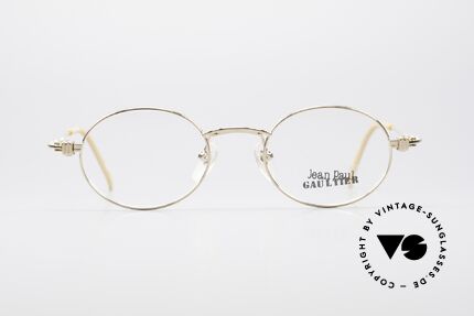 Jean Paul Gaultier 55-6105 Oval Vintage Glasses Gold, lightweight ergonomic frame with many fancy details, Made for Men and Women Jean Paul Gaultier 55-6105 Oval Vintage Glasses Gold, lightweight ergonomic frame with many fancy details, Made for Men and Women